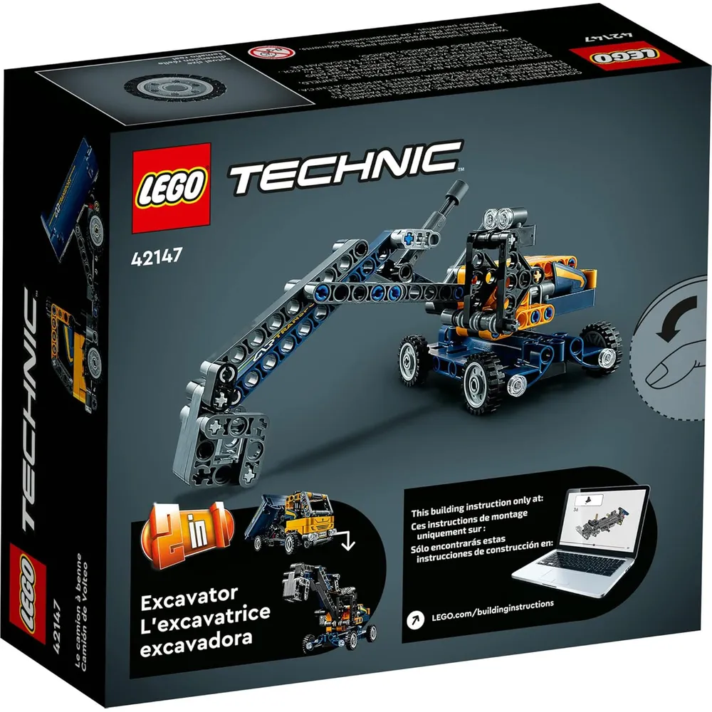 Lego Technic camión volquete 2 en 1 que se transforma en excavadora juguete