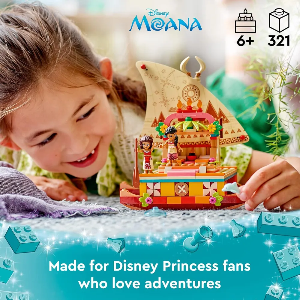 Lego Disney Princess barco de Moana set de juguete con minimuñecas y delfín