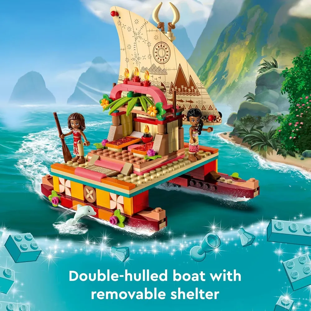Lego Disney Princess barco de Moana set de juguete con minimuñecas y delfín