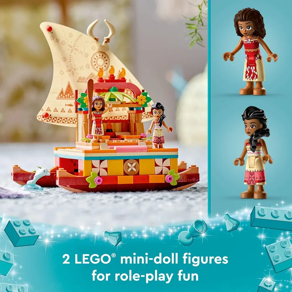 Lego Disney Princess barco de Moana set de juguete con minimuñecas y delfín