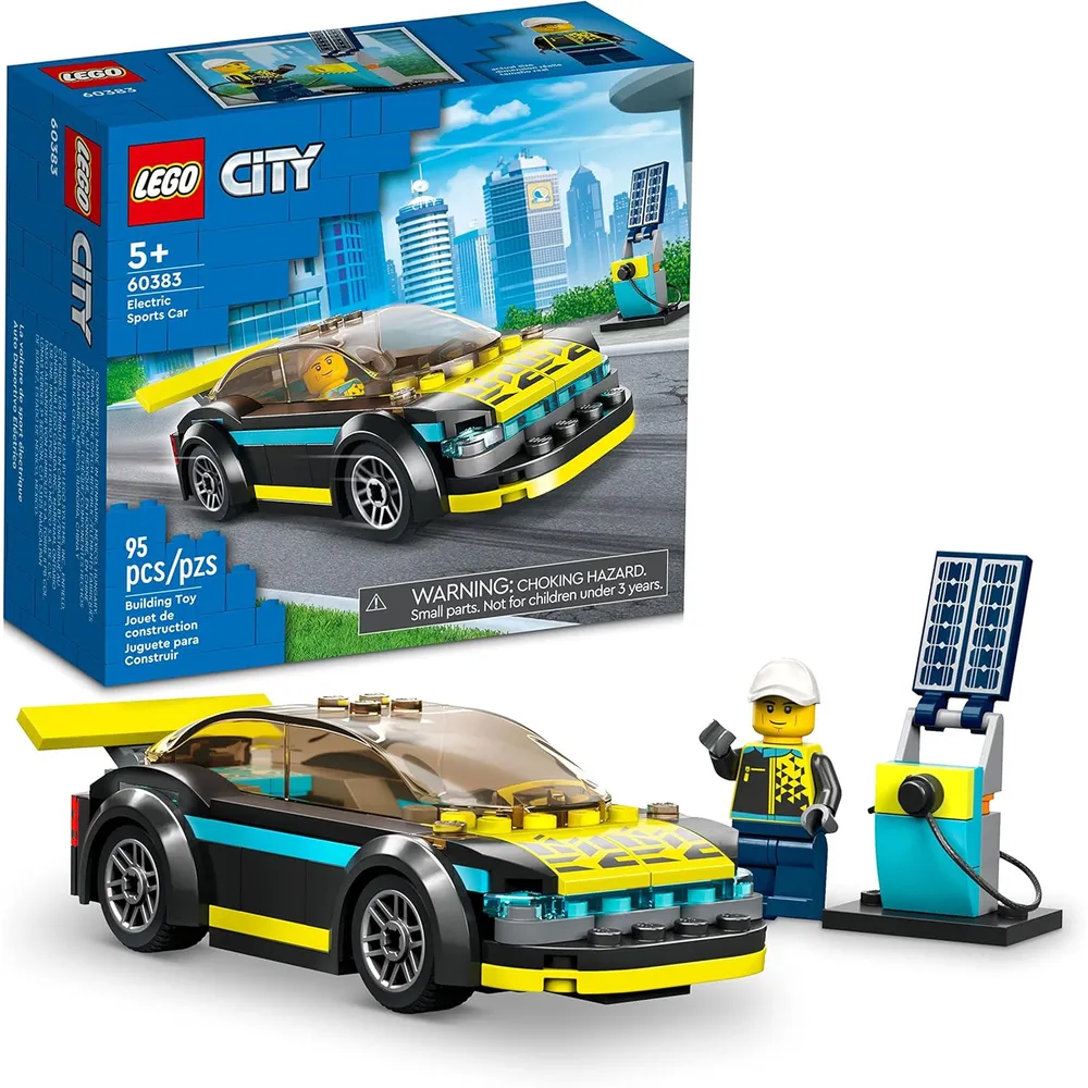 Lego City coche deportivo eléctrico set de carreras con minifigura de piloto