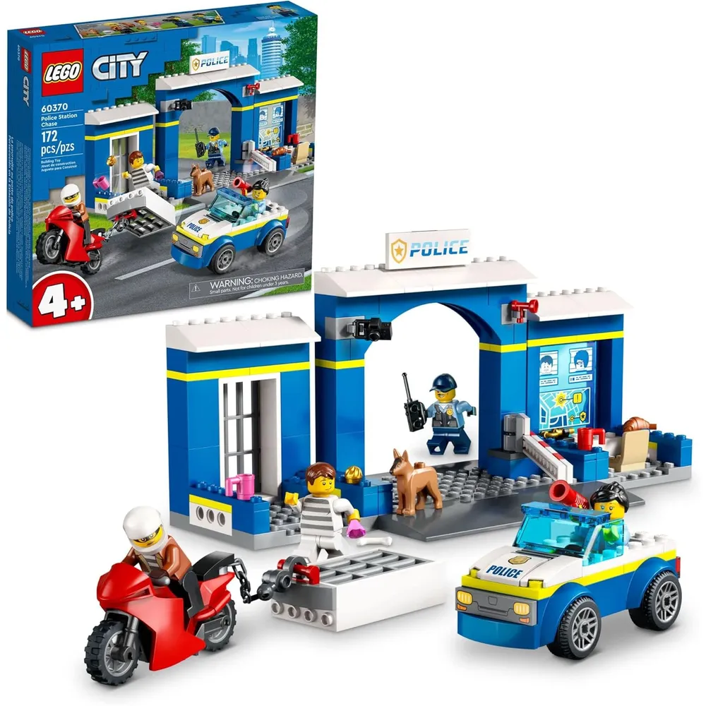 Lego City persecución en comisaría set con coche moto y figuras de policía