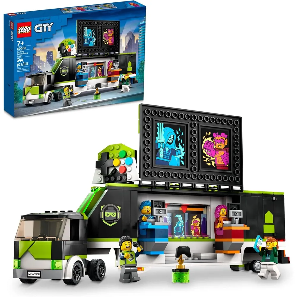 Lego City camión de torneo de videojuegos set gamer con minifiguras y pantallas