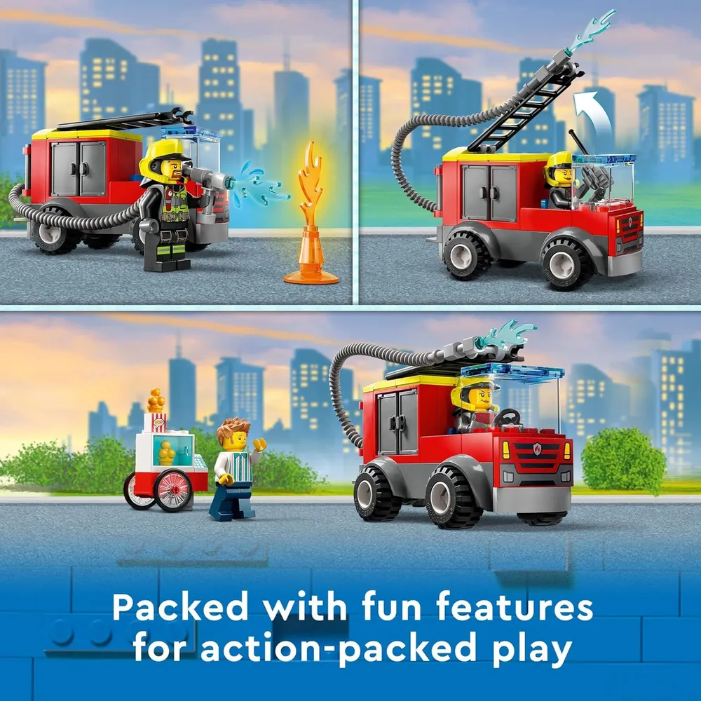 Lego City estación y camión de bomberos set educativo con figuras de bomberos