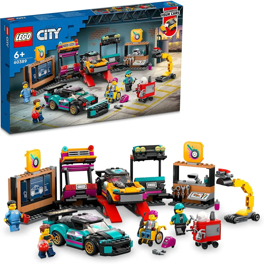 Lego City taller de coches personalizado set mecánico con coches y minifiguras