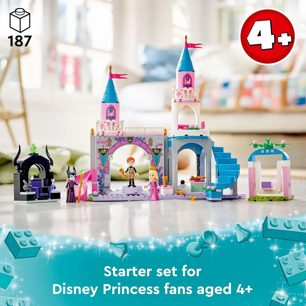 Lego Disney Princess castillo de Aurora set con figuras de Bella y Maléfica