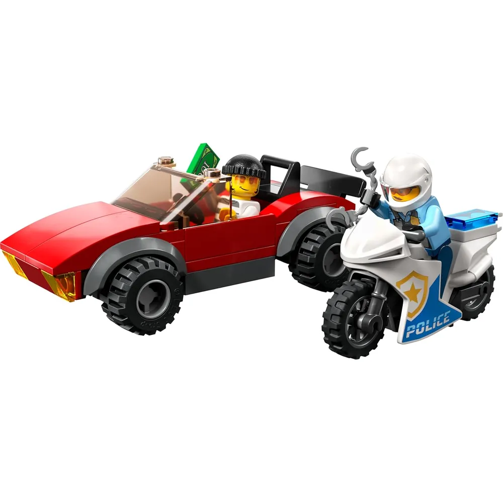 Lego City persecución en coche y moto de policía set de construcción infantil