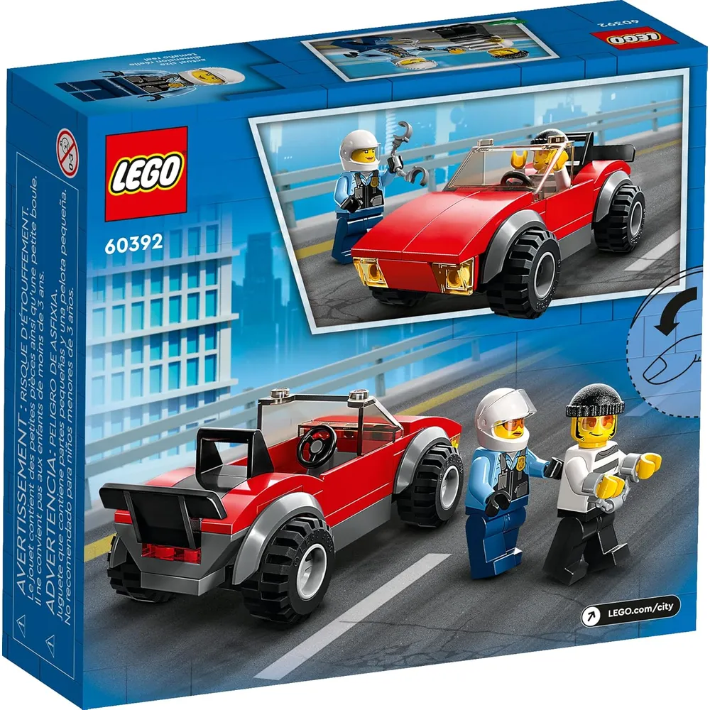 Lego City persecución en coche y moto de policía set de construcción infantil