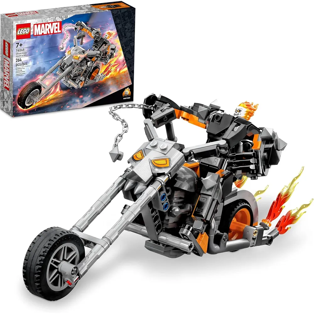 Lego Marvel Ghost Rider mech y moto set de superhéroe articulado para construir