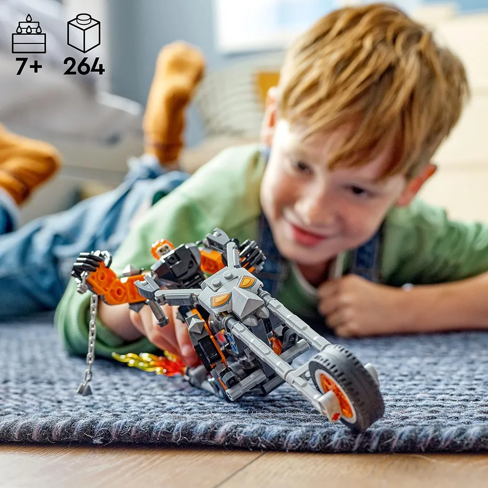Lego Marvel Ghost Rider mech y moto set de superhéroe articulado para construir