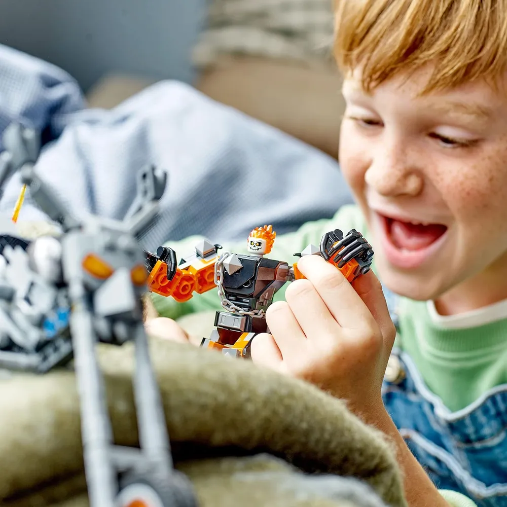 Lego Marvel Ghost Rider mech y moto set de superhéroe articulado para construir