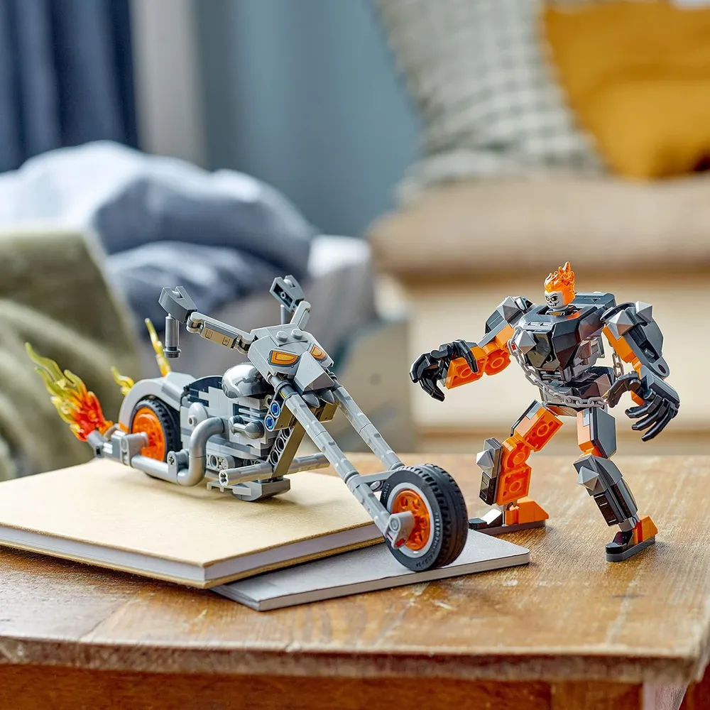 Lego Marvel Ghost Rider mech y moto set de superhéroe articulado para construir