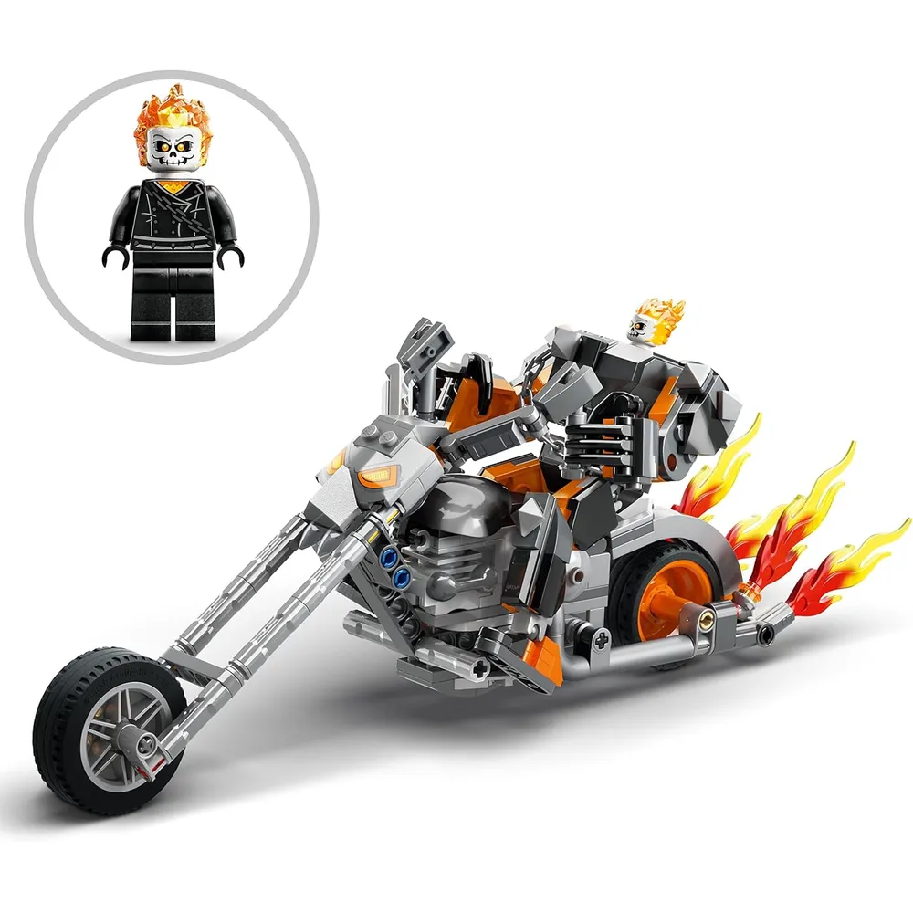 Lego Marvel Ghost Rider mech y moto set de superhéroe articulado para construir