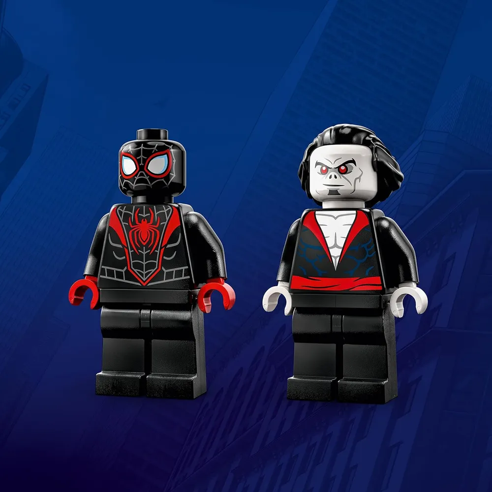 Lego Marvel Spider-Man vs Morbius set de coche de carreras con minifiguras