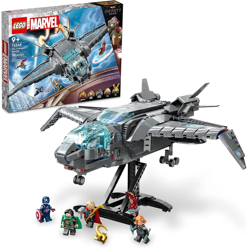 Lego Marvel Los Vengadores Quinjet set de nave con minifiguras de superhéroes