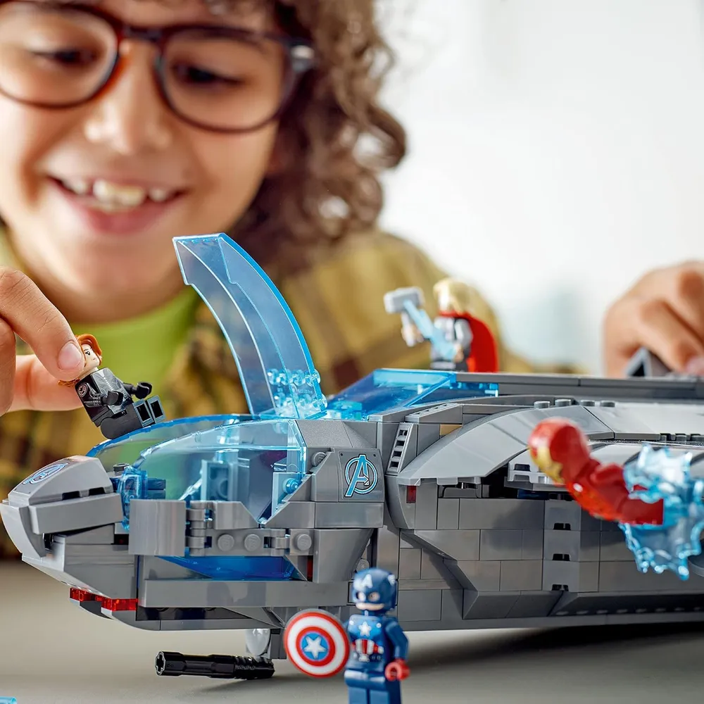 Lego Marvel Los Vengadores Quinjet set de nave con minifiguras de superhéroes