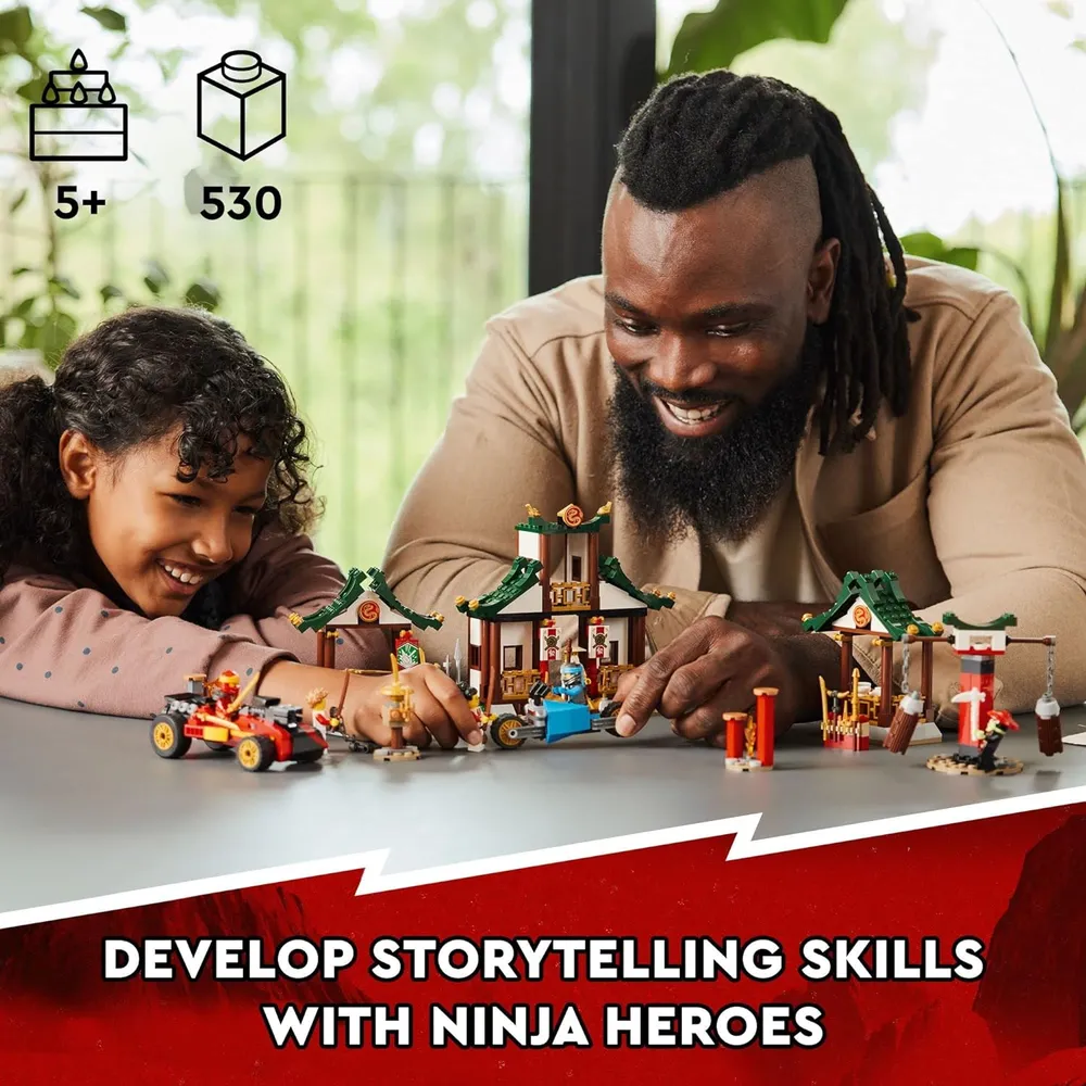 Lego Ninjago caja creativa set de construcción con dojo coche moto y minifiguras