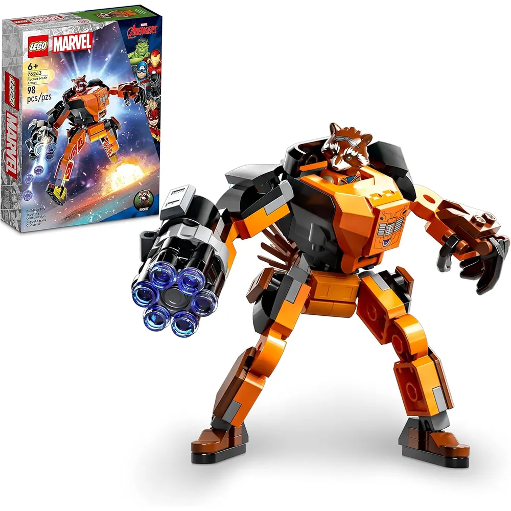 Lego Marvel cohete mech armor set de figura de acción Guardianes de la Galaxia