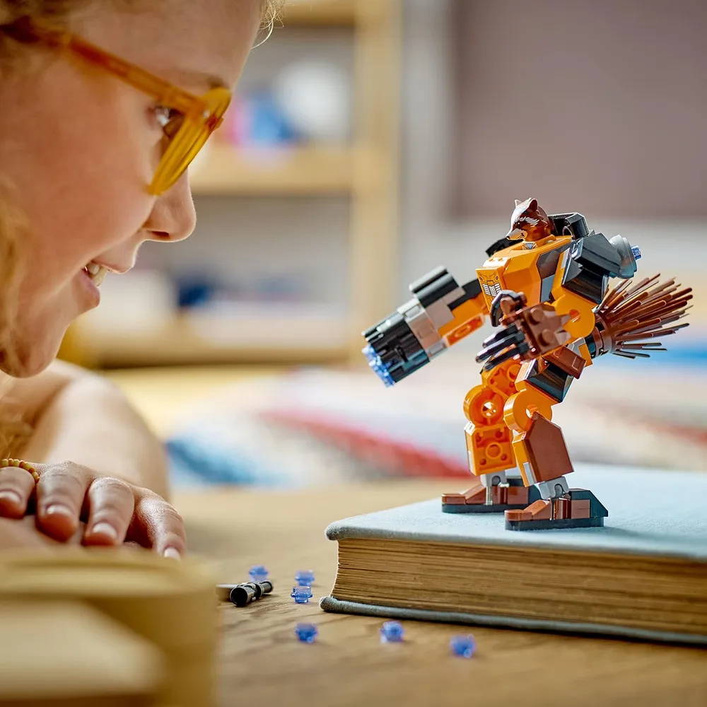 Lego Marvel cohete mech armor set de figura de acción Guardianes de la Galaxia