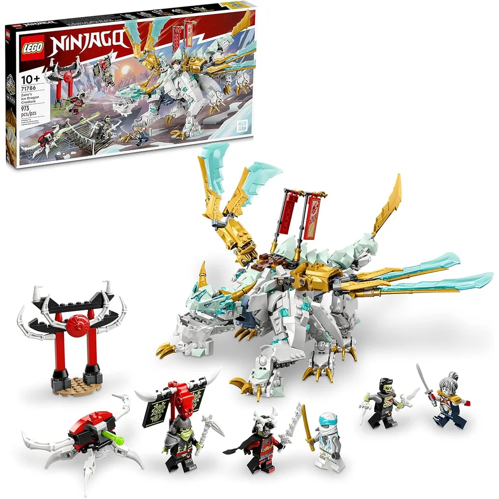 Lego Ninjago dragón de hielo 2 en 1 set de criatura y figura de acción de guerrero