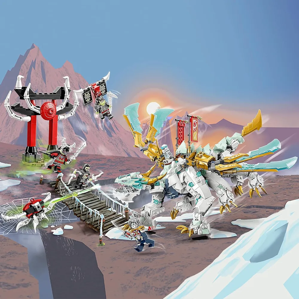 Lego Ninjago dragón de hielo 2 en 1 set de criatura y figura de acción de guerrero