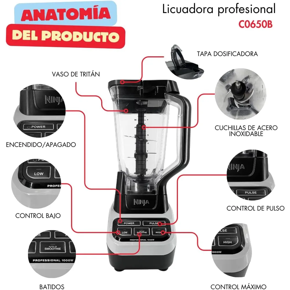 NINJA LICUADORA PROFESIONAL CO650B 72 OZ / 2.13 L | NEGRO