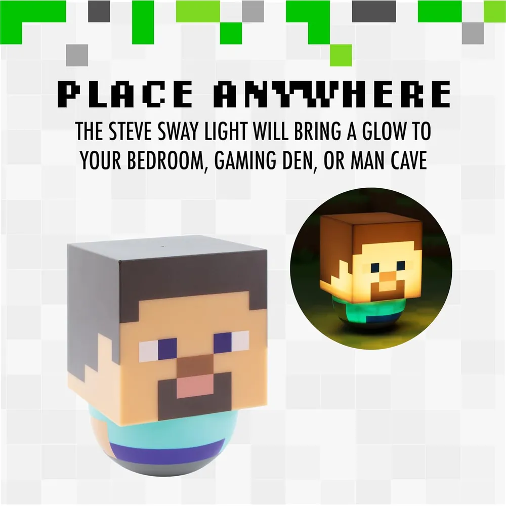 Paladone Minecraft Steve Swaying, luz nocturna oficial