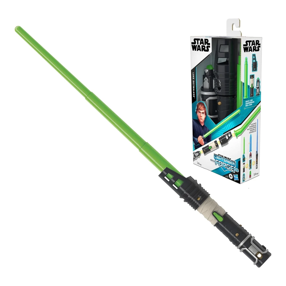Star Wars - Sable de Luz Forge Luke Skywalker - Sable de Luz Personalizable Verde - Juguetes para niños y Niñas de 4 Años