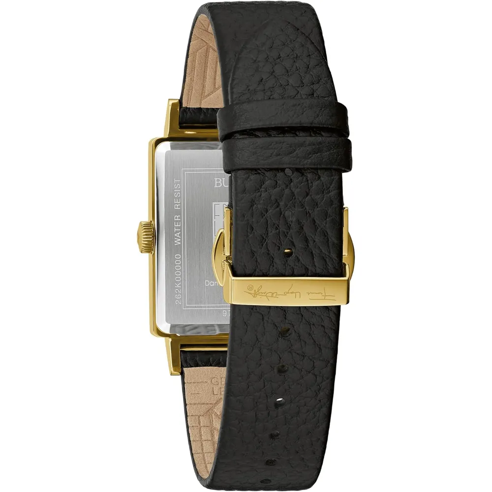 Bulova reloj Frank Lloyd Wright Dana-Thomas House de hombre cuarzo 3 agujas | Negro