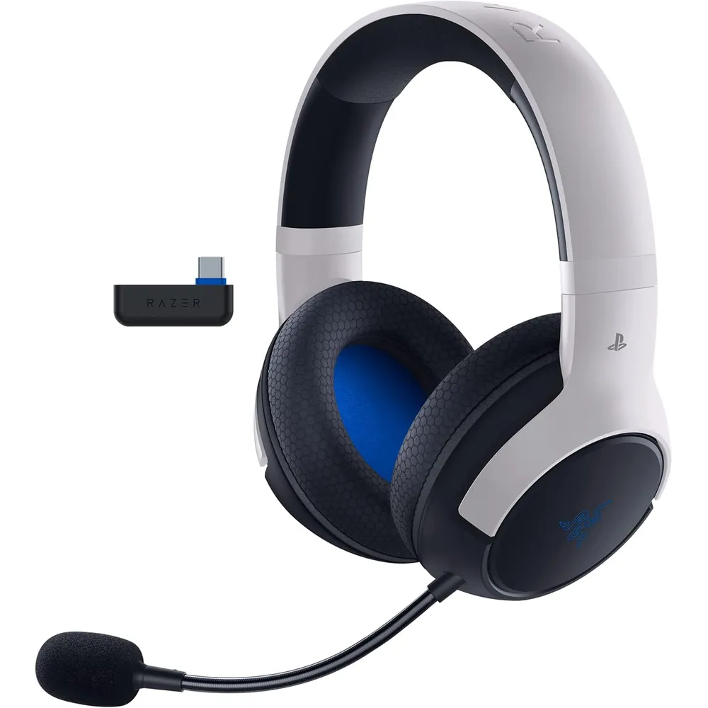 AUDÍFONOS INALÁMBRICOS KAIRA HYPERSPEED PLAYSTATION RAZER | BLANCO / NEGRO