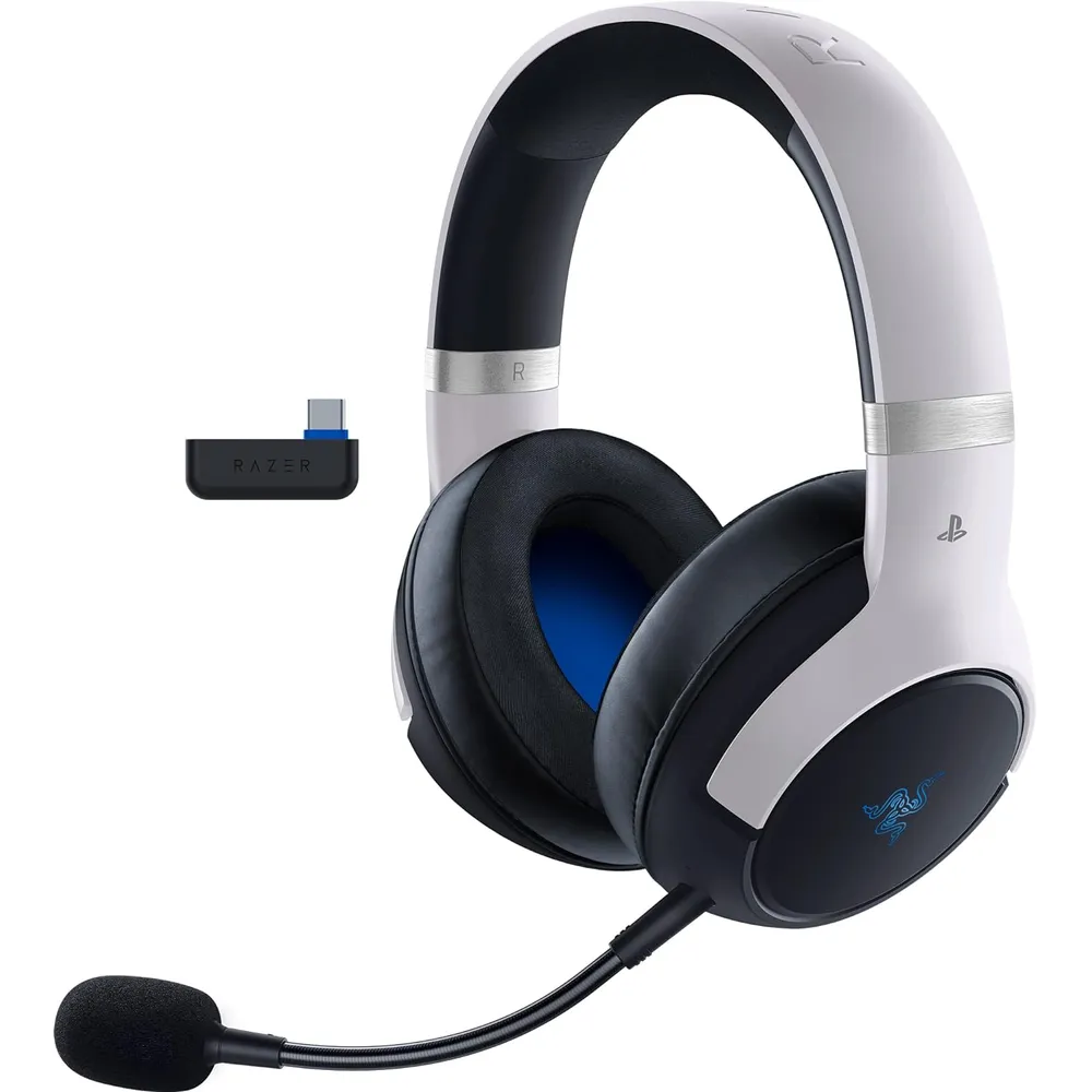 AUDÍFONOS INALÁMBRICOS KAIRA PRO HYPERSPEED PLAYSTATION RAZER | BLANCO / NEGRO