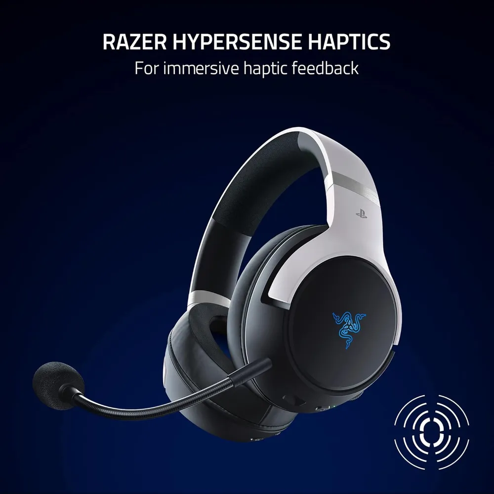 AUDÍFONOS INALÁMBRICOS KAIRA PRO HYPERSPEED PLAYSTATION RAZER | BLANCO / NEGRO