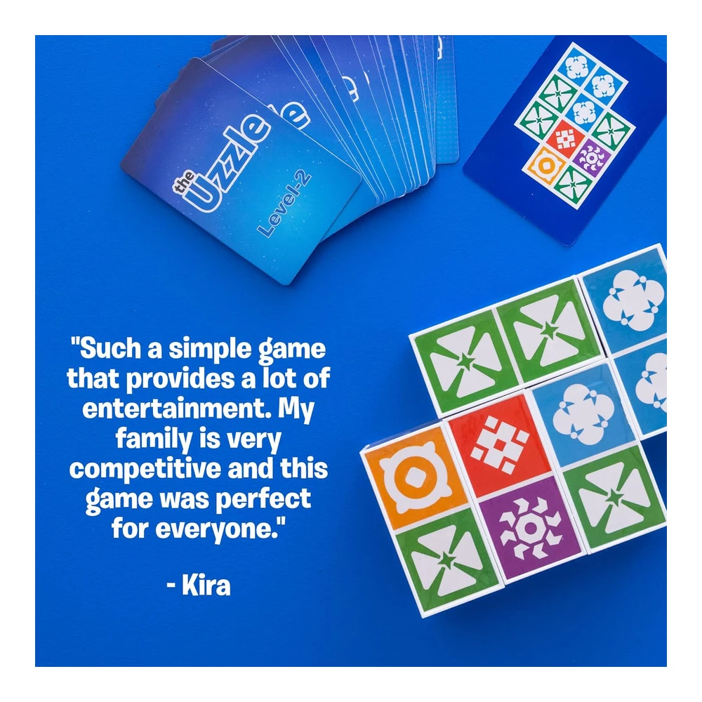 b0bfp4vzcp_4.webp The Uzzle Juego de Mesa 2.0 - Adecuados para niños - Rompecabezas de Bloques de Patrones - Juegos de Cartas Familiares