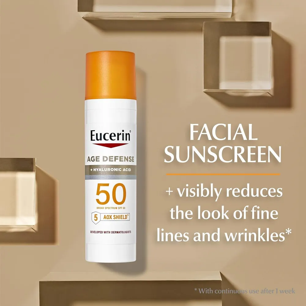 SET EUCERIN SUN SPF 50 LOCIÓN CORPORAL & PROTECTORA SOLAR AGE DEFENSE FAC 150 ML & 75 ML