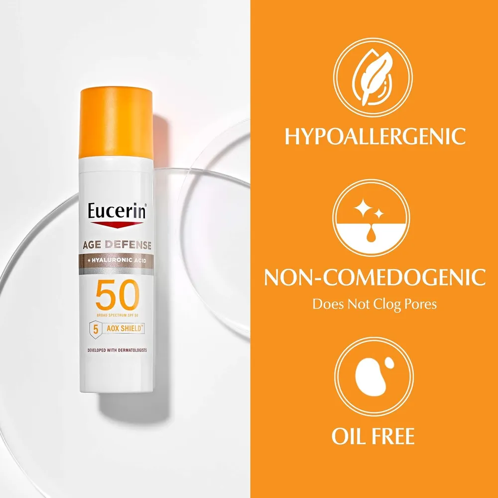 SET EUCERIN SUN SPF 50 LOCIÓN CORPORAL & PROTECTORA SOLAR AGE DEFENSE FAC 150 ML & 75 ML
