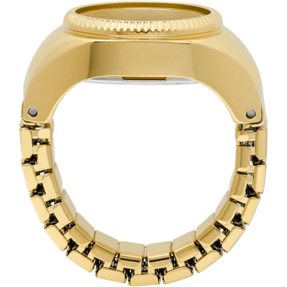Fossil reloj anillo de cuarzo para mujer, acero inoxidable | Dorado
