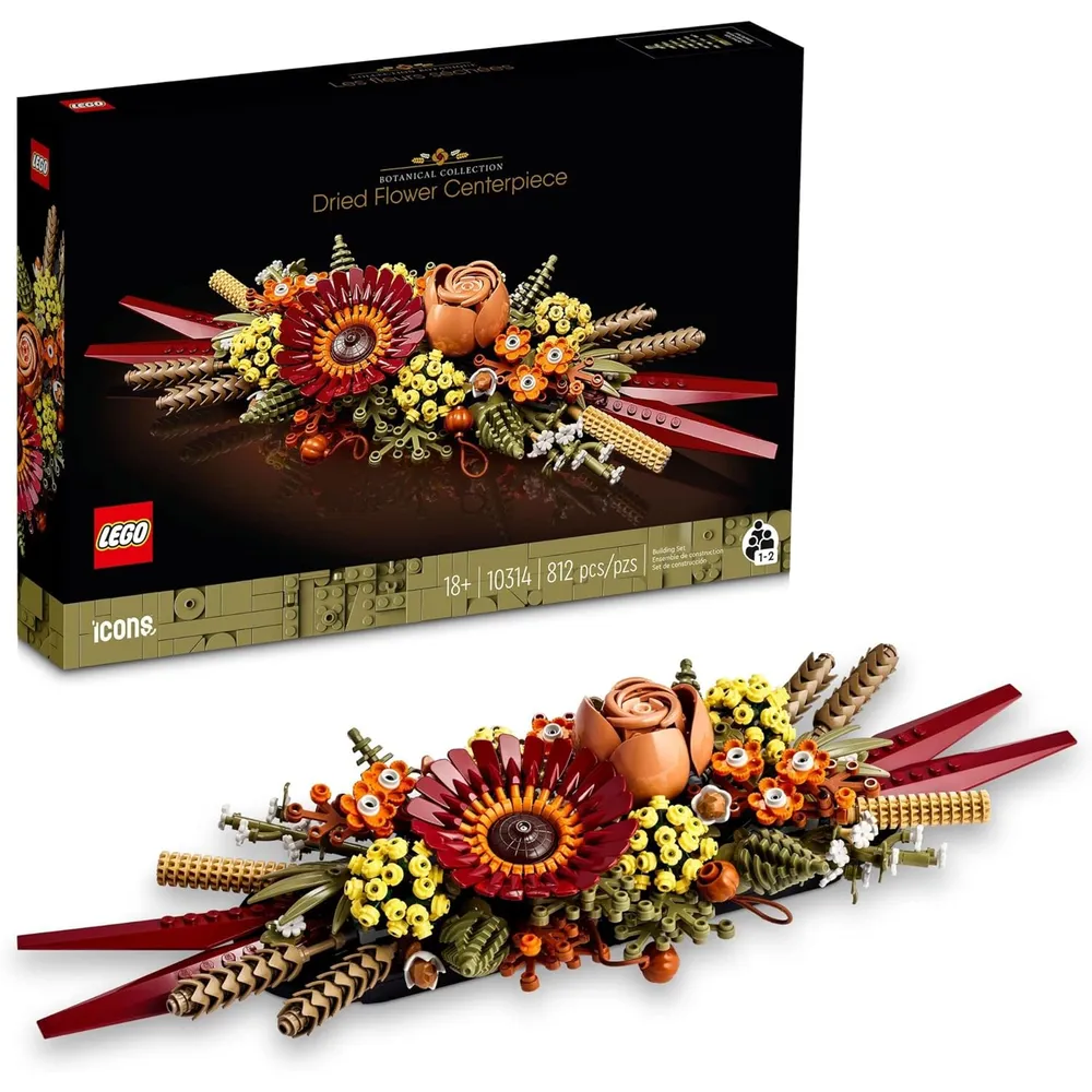 Lego Icons centro de mesa con flores secas set decorativo otoñal para adultos
