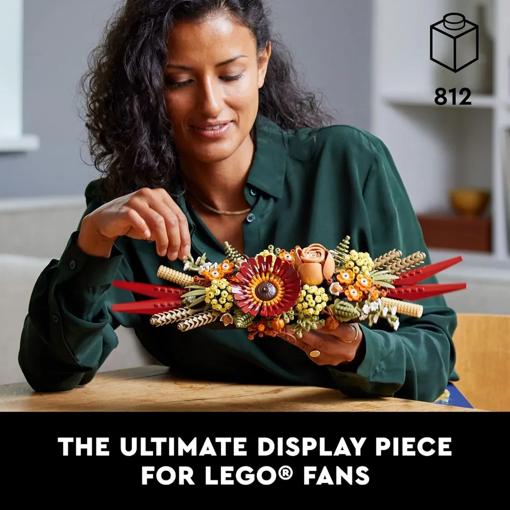 Lego Icons centro de mesa con flores secas set decorativo otoñal para adultos