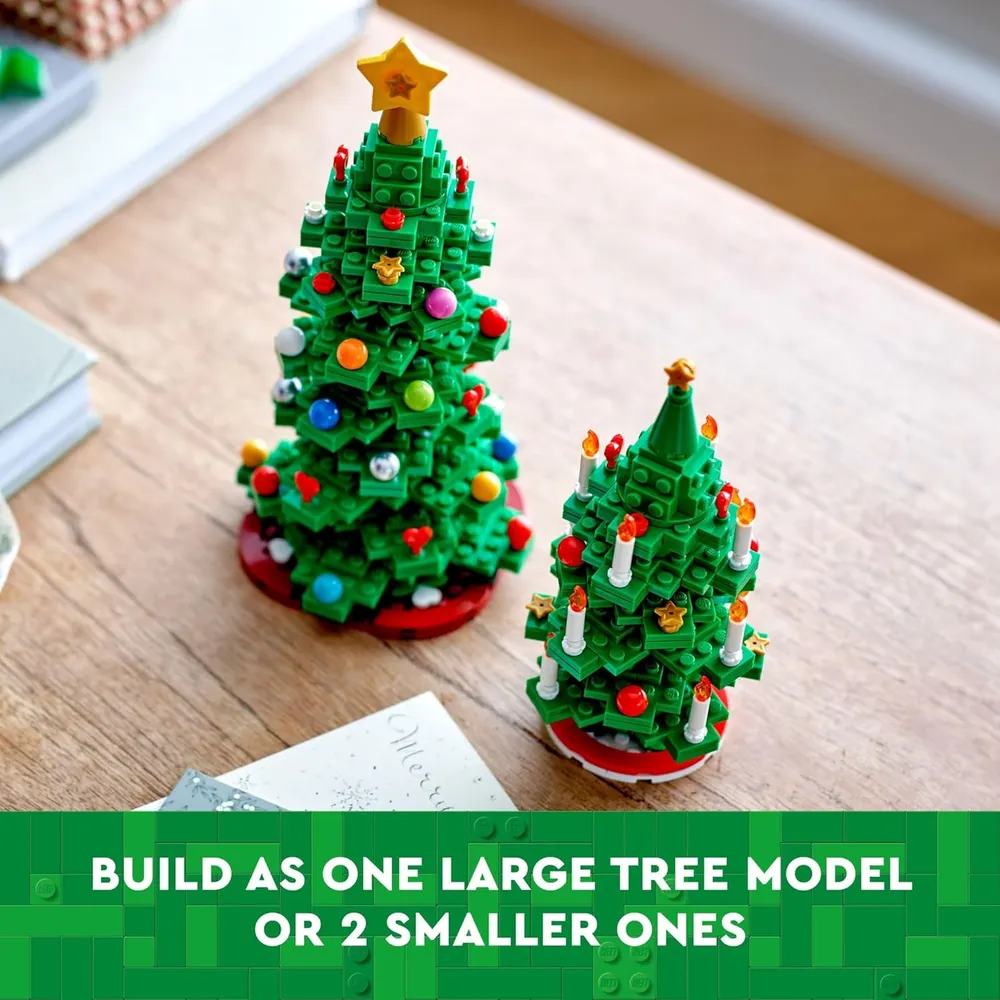Lego árbol de Navidad mini set decorativo de mesa ideal para niños y niñas