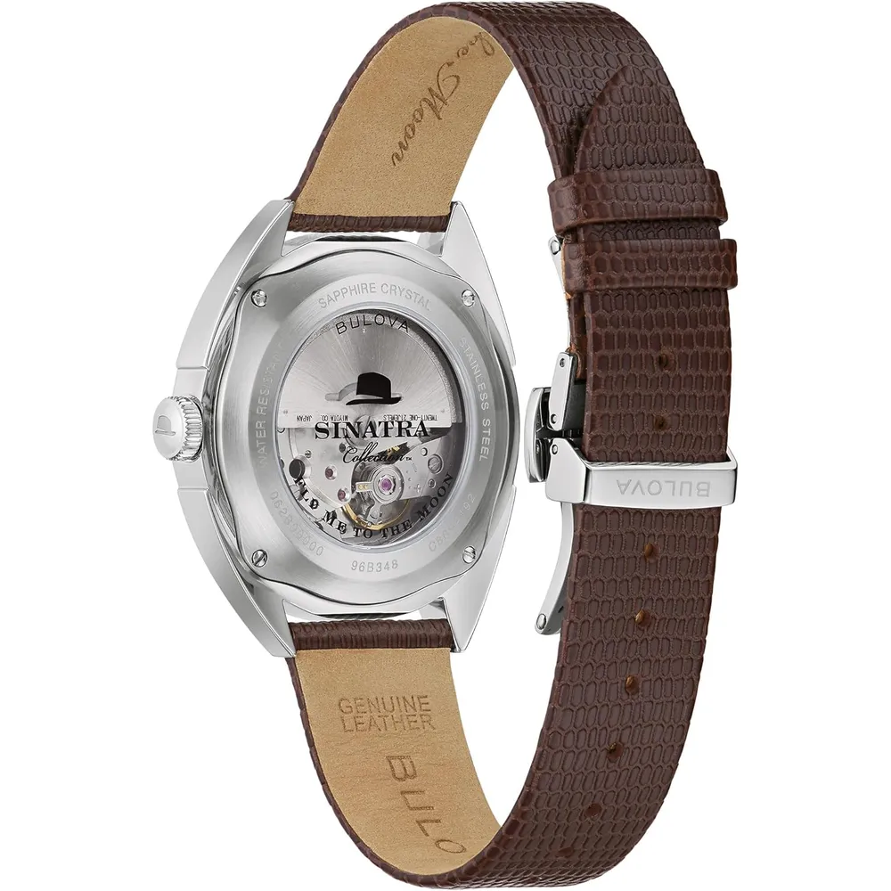 Bulova reloj Frank Sinatra Fly Me to the Moon de hombre automático 3 agujas | Marrón