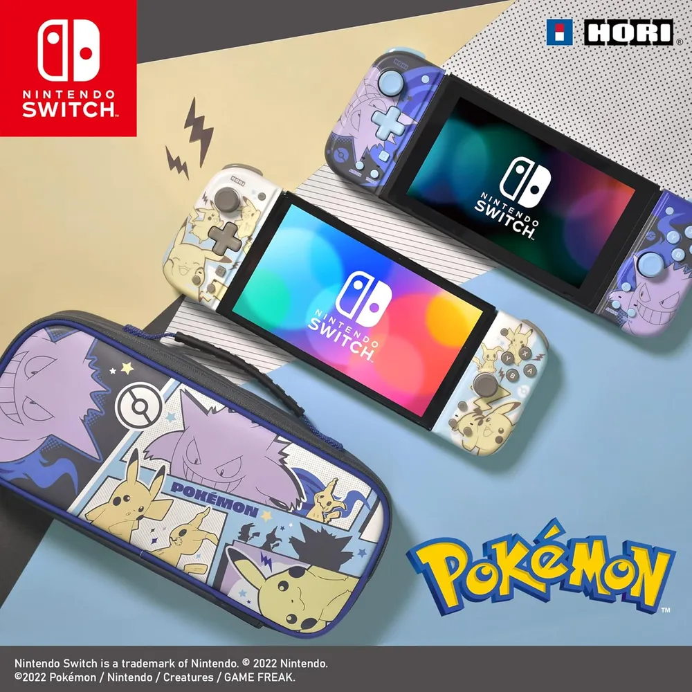 Hori Estuche de Carga Compacto Pikachu, Gengar y Mimikyu para Nintendo Switch