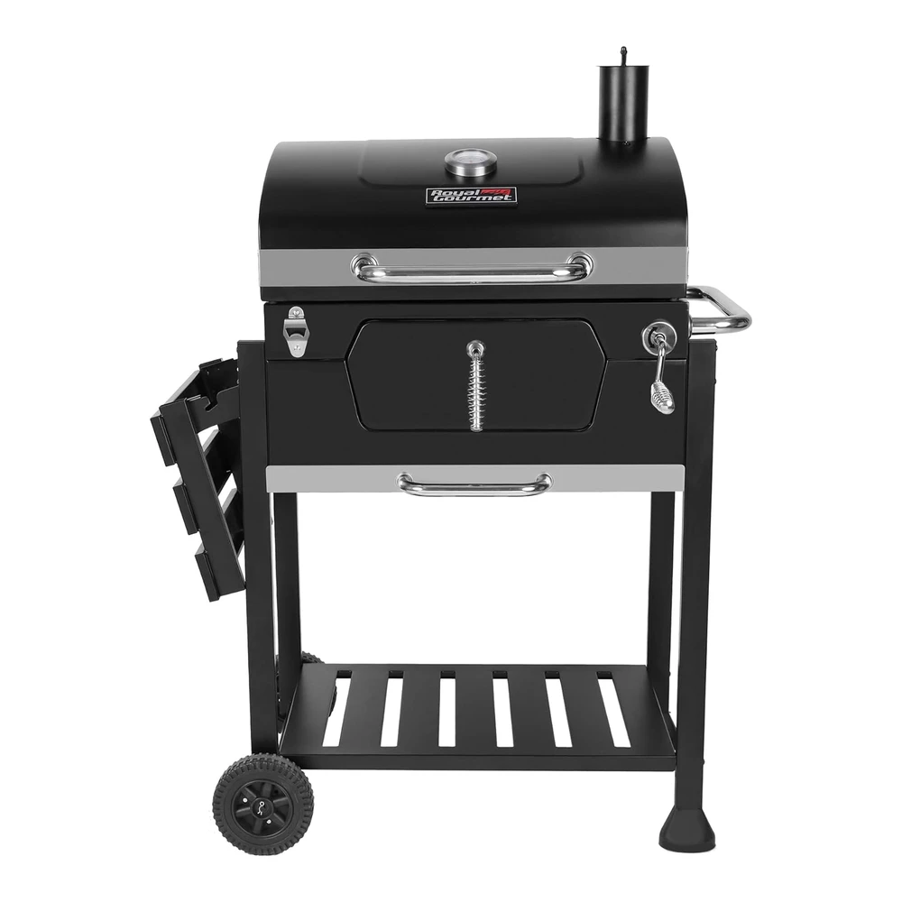 Royal Gourmet Parrilla de Carbón de 24" con Mesa Auxiliar Plegable - Parrilla de Barbacoa Resistente de 490" Cuadradas - Perfecta para Pícnics Al Aire Libre - Patio - Jardín y Parrilla - Negro - Cd1824g