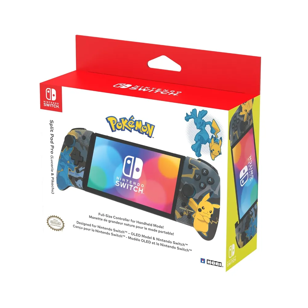 Mando Nintendo Switch Split Pad Pro Pikachu y Lucario - Licenciado por Nintendo
