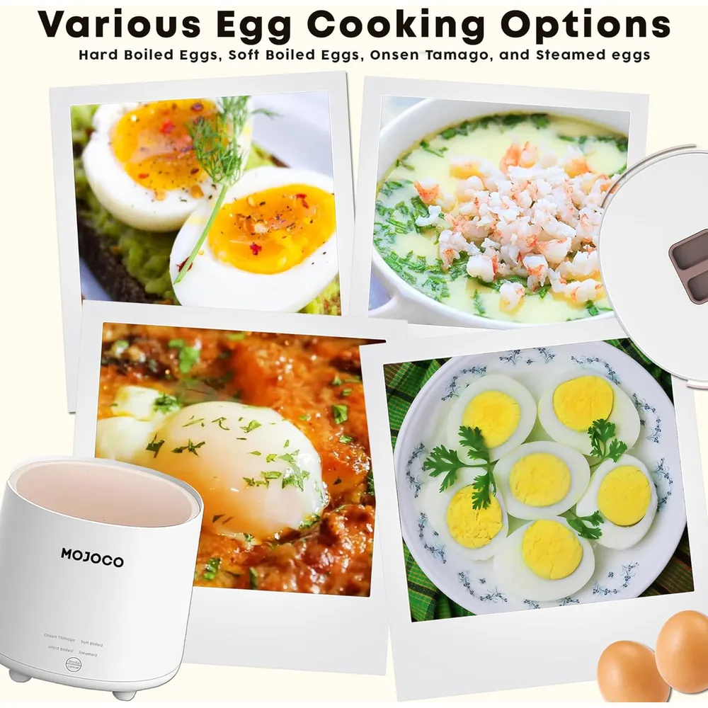 b0bhn9grs5_2_webp.webp MOJOCO MINI OLLA ELÉCTRICA PARA HUEVOS DUROS, SUAVES Y ONSEN TAMAGO | BLANCO
