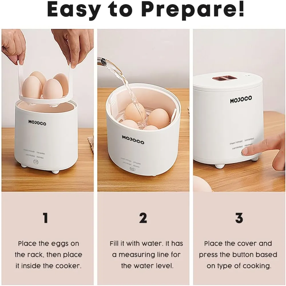 b0bhn9grs5_4_webp.webp MOJOCO MINI OLLA ELÉCTRICA PARA HUEVOS DUROS, SUAVES Y ONSEN TAMAGO | BLANCO