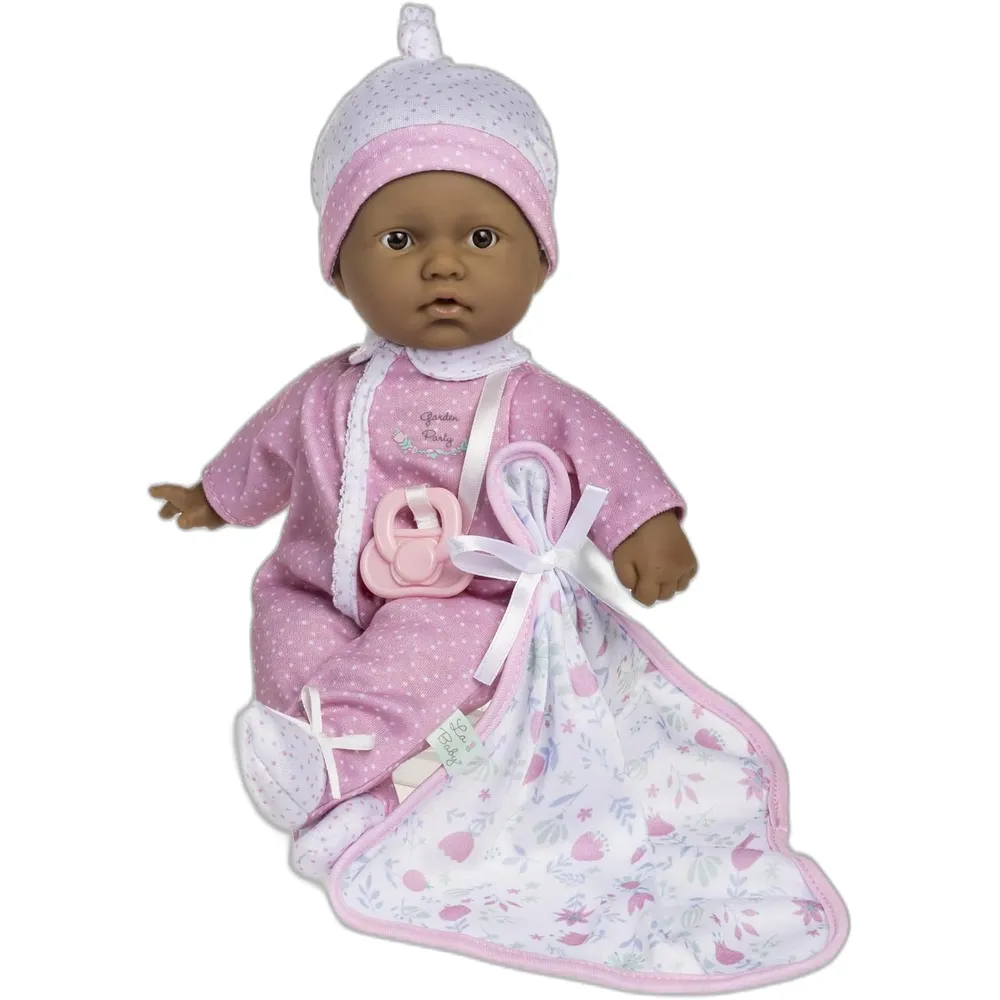 b0bj39p4sw_0_webp.webp LA BABY muñeca hispana 11"/28 cm con accesorios | Mono rosa