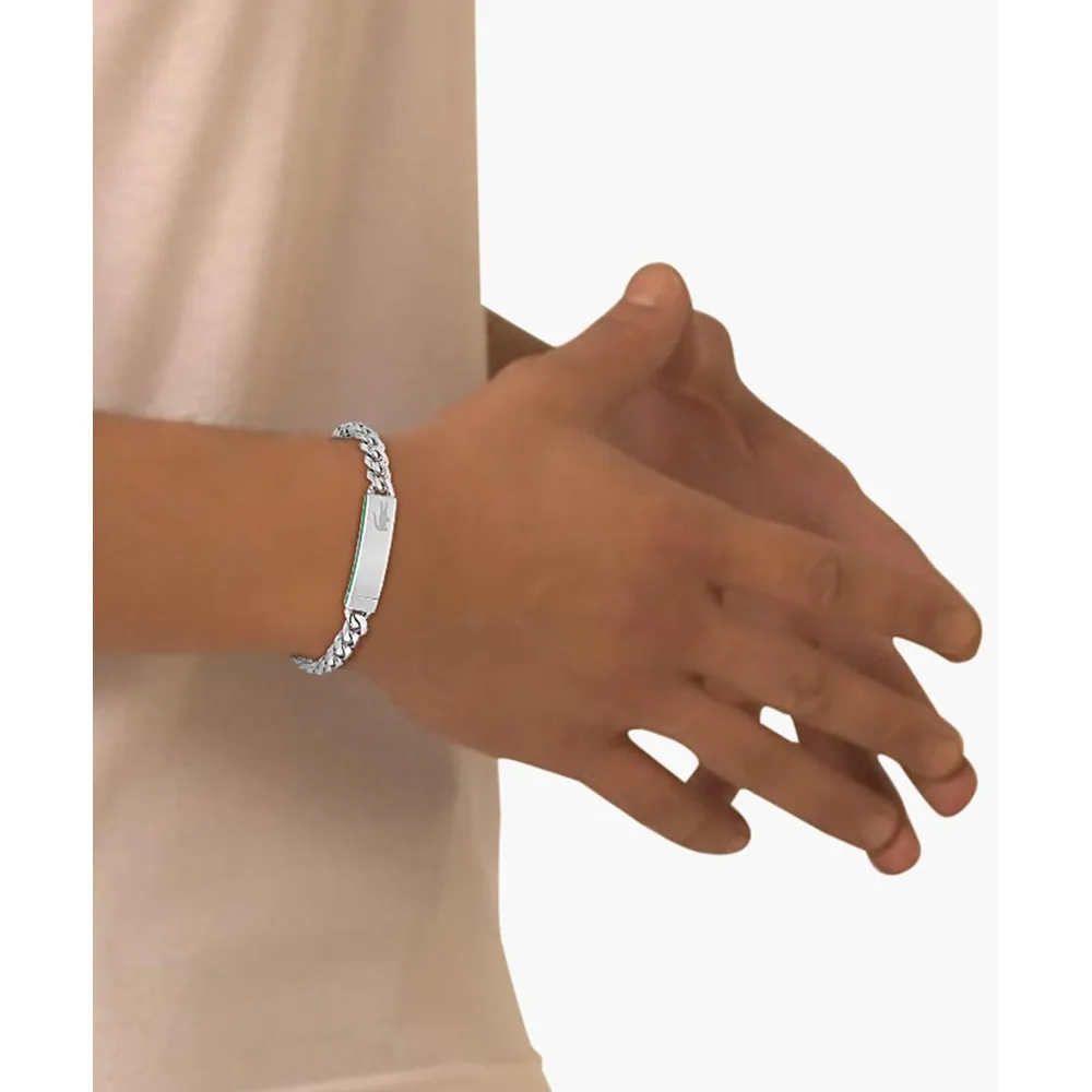 PULSERA LACOSTE BASELINE HOMBRE | PLATA