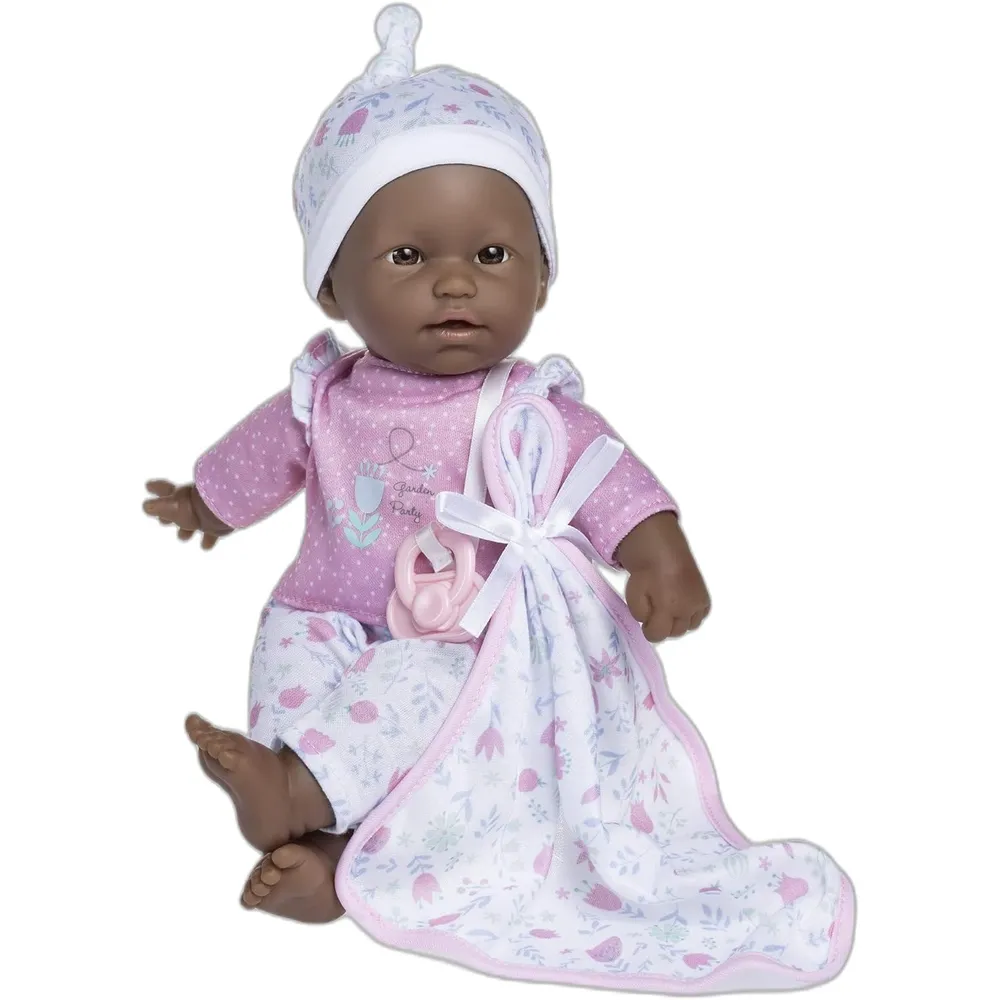 b0bj9fxzll_0_webp.webp LA BABY muñeca afroamericana 11"/28 cm con accesorios | Rsa/Blanco