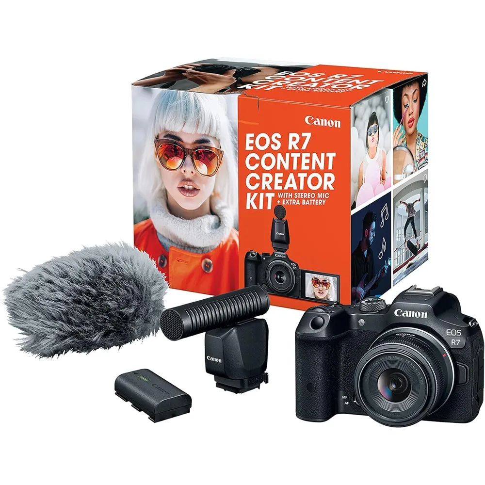 Canon EOS R7 mirrorless kit de creación | Negro