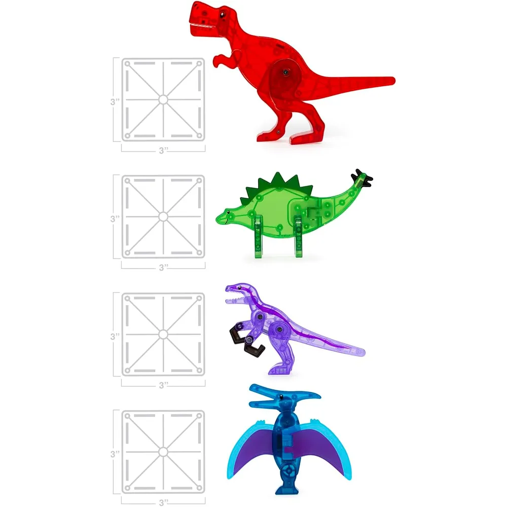 MAGNA-TILES - Mundo dinosaurio 40-piezas set de construcción magnético